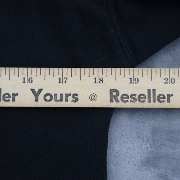 AC DC Sweatshirt Womens M Black Lace Trim Hem Drawstring Hoodie Activewear - Picture 5 of 16